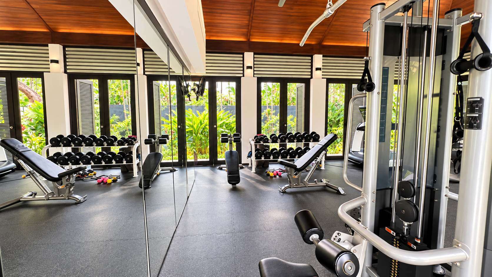Area around the gym
